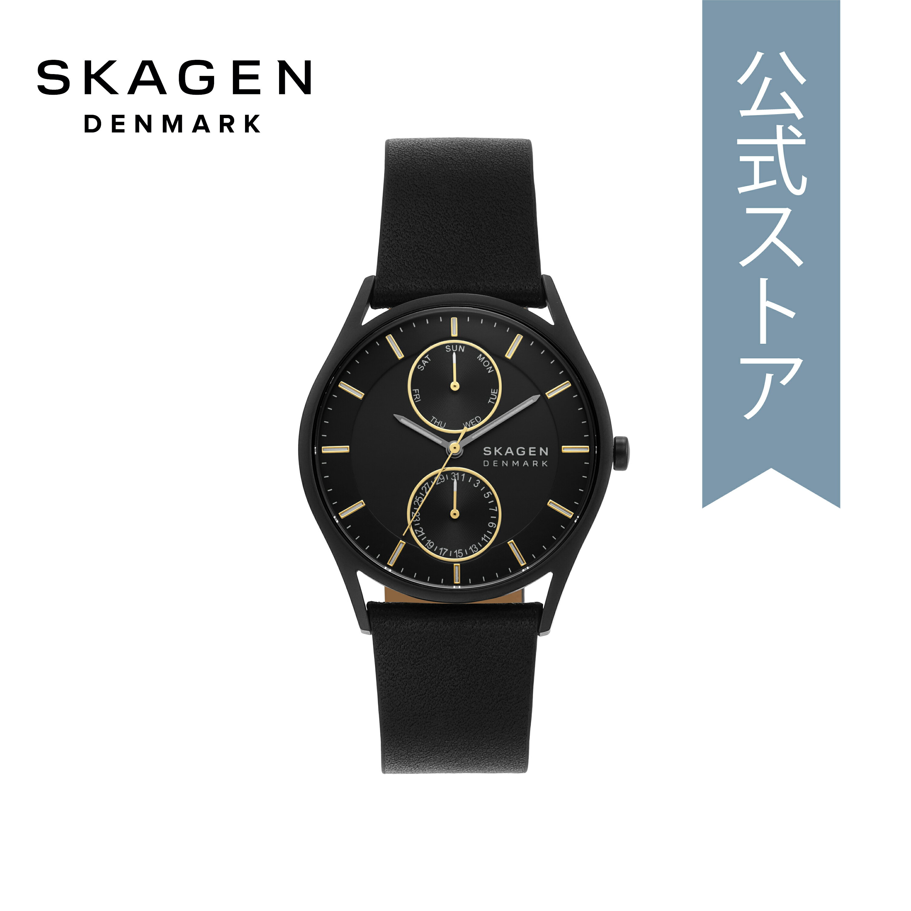 スカーゲン 腕時計（メンズ） 【30%OFF】スカーゲン 腕時計 アナログ メンズ ブラック レザー HOLST SKW6911 2023 冬 SKAGEN 公式