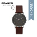 スカーゲン 腕時計（メンズ） スカーゲン 腕時計 アナログ クォーツ メンズ レッド レザー SIGNATUR SKW6860 SKAGEN 2022 冬 公式 ペア ブランド 北欧 シンプル 防水 誕生日 プレゼント 記念日 ギフト