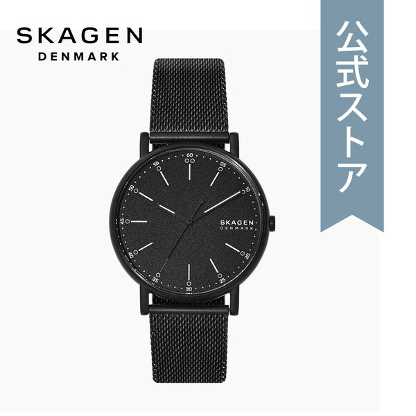 スカーゲン 腕時計 メンズ スカーゲン アナログ 時計 ブラック ステンレス メッシュ SIGNATUR SKW6579 SKAGEN 公式 ブランド 北欧 シンプル 防水 誕生日 プレゼント 記念日 ギフト