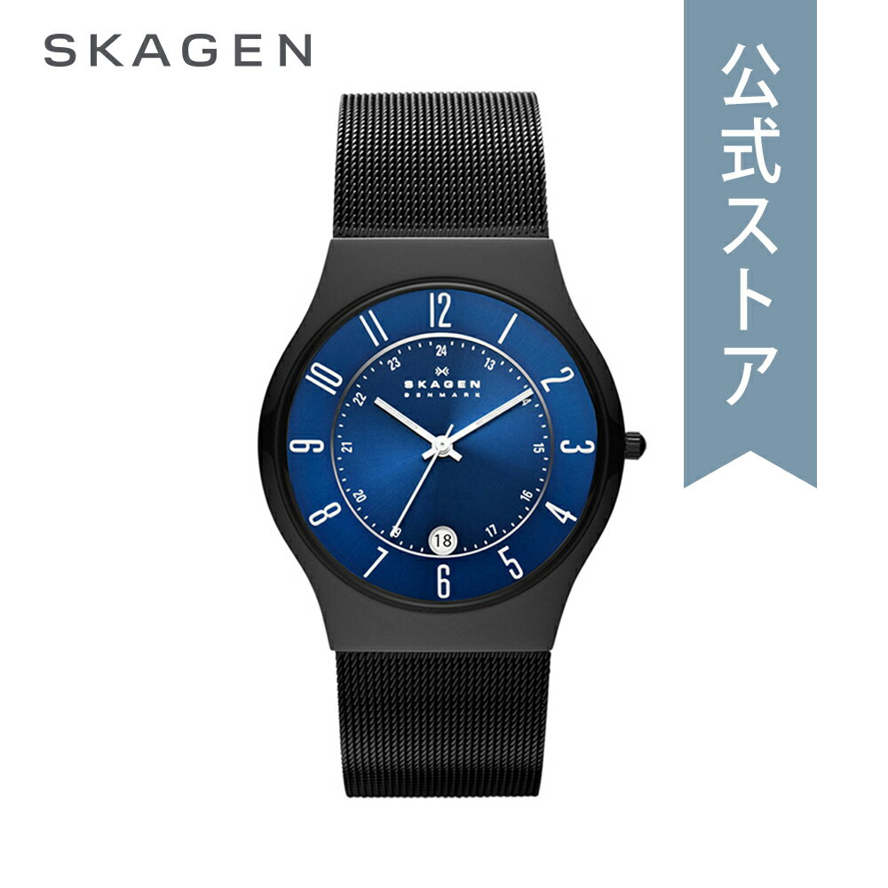 スカーゲン 腕時計（メンズ） 【30%OFF】 スカーゲン 腕時計 メンズ アナログ 時計 ステンレス メッシュ ブラック GRENEN T233XLTMN SKAGEN 公式 VD ブランド 北欧 シンプル 防水 誕生日 プレゼント 記念日 ギフト