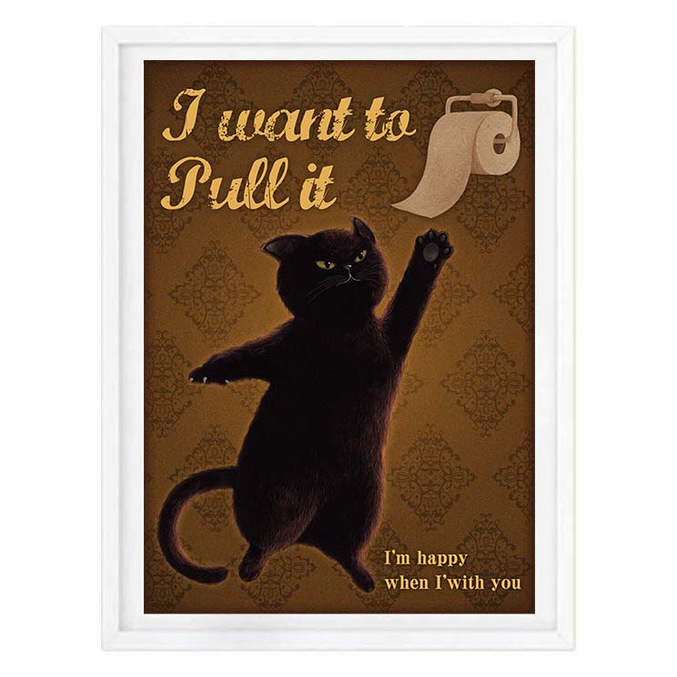 アートポスター アートフレーム アートパネル 額付き 猫 ポスター トイレにも飾れる デザインNOブラウ..