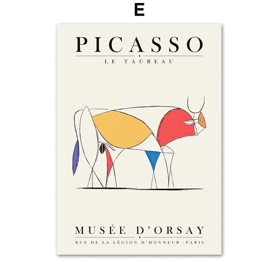 パブロ ピカソ 抽象画 牛 アートパネル 芸術 有名 絵画 壁掛け ポスター アート インテリア おしゃれ デザインNO-E