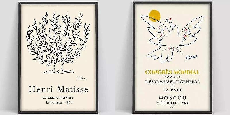 2枚セット アートポスターフレーム付・おしゃれ 建物ファサードシリーズ iタイプ A4 A3 A2