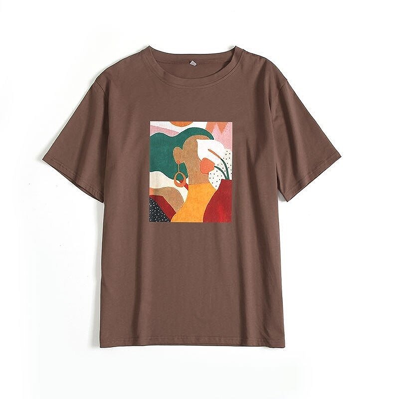乐天商城 - 【お買い物マラソン期間限定 感動のポインUP】Tシャツ　ファッション　レディース　ブラウン　茶