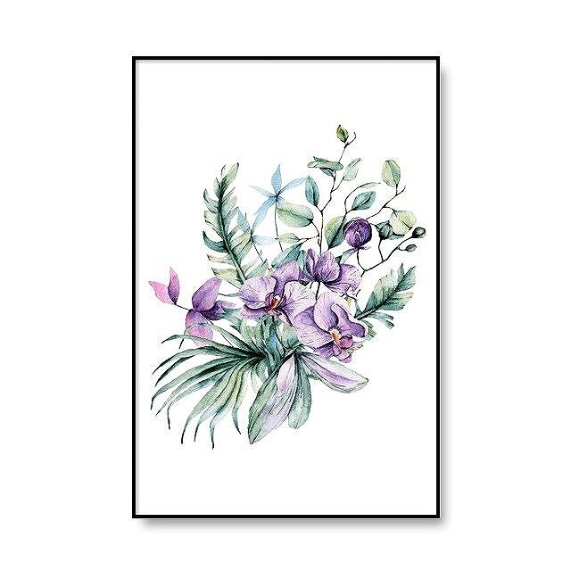 アートポスター フレーム付・アートパネル額付 水彩画植物 ボタニカル シリーズ デザインNO-C A4 A3 A2
