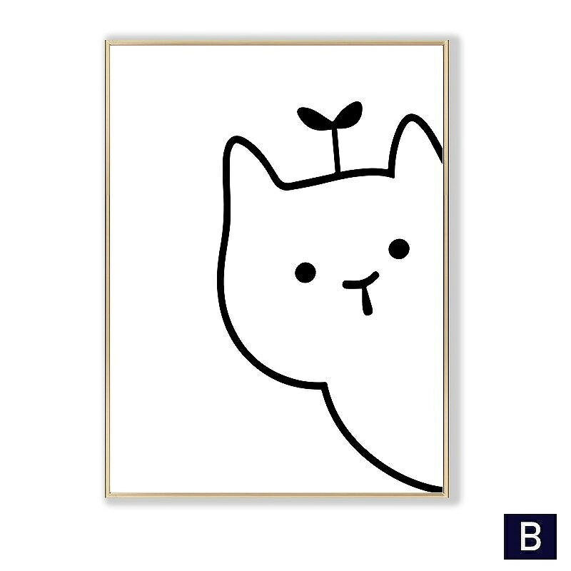 A2 A3 額付き アートフレーム アートパネル 絵画 壁 絵 アートポスター イラスト猫シリーズ デザインNO-B