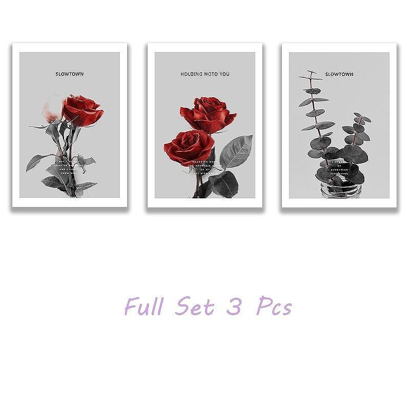 Rakuten - アートポスターフレーム付・植物 ボタニカル 画シリーズ 薔薇 3枚セット A4 A3 A2