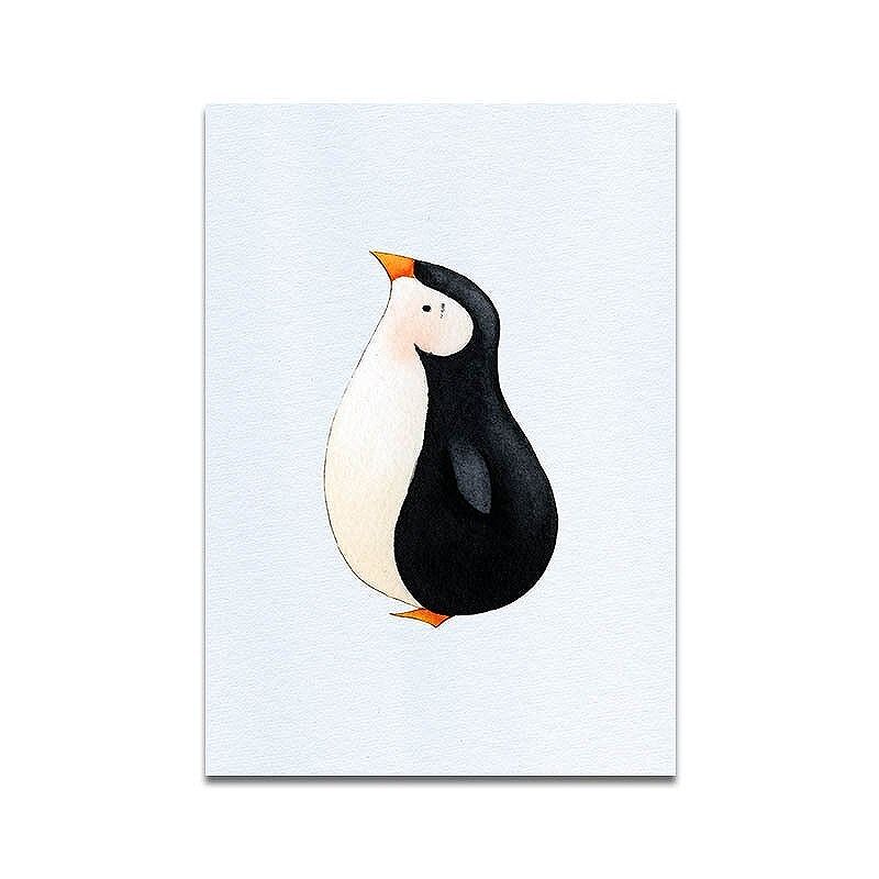 直ぐ飾れるフレーム（額）付きアートアートパネル アートポスター ペンギンイラストシリーズ デザインNO-E A4 A3 A2