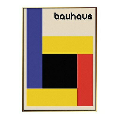 直ぐ飾れるフレーム（額）付きアートアートパネル アートポスター バウハウスBauhausシリーズ デザインNO-11 Color 赤 レッド 青 ブルー 黄 イエロー 黒 ブラック
