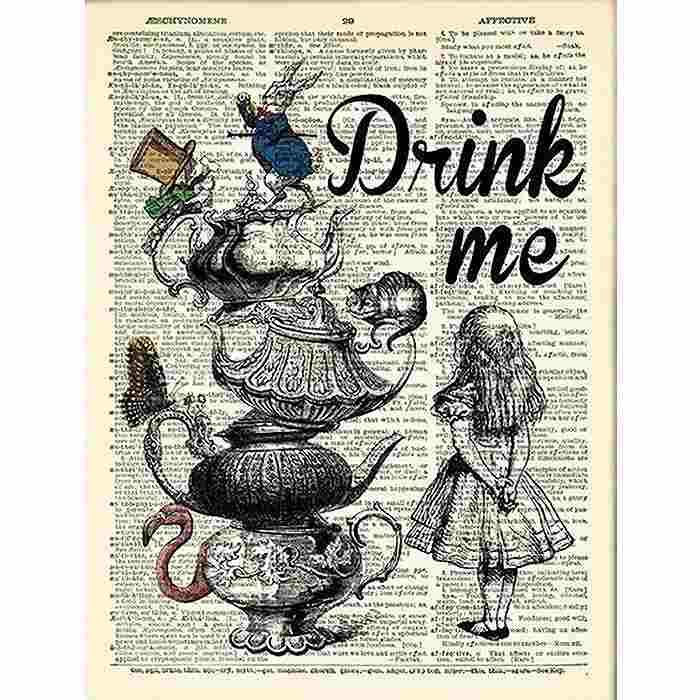 A2 A3 フレーム付 アートパネル アートポスター 不思議の国のアリスシリーズ お茶会 ティーパーティー