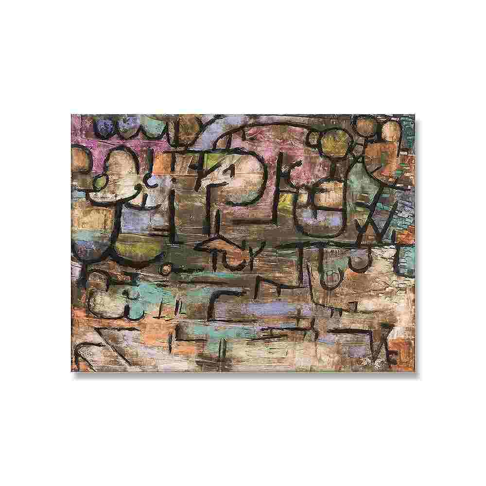 直ぐ飾れるフレーム（額）付きアートアートパネル アートポスター 抽象画シリーズ　パウル・クレー ポスター Paul Klee デザインNO-19