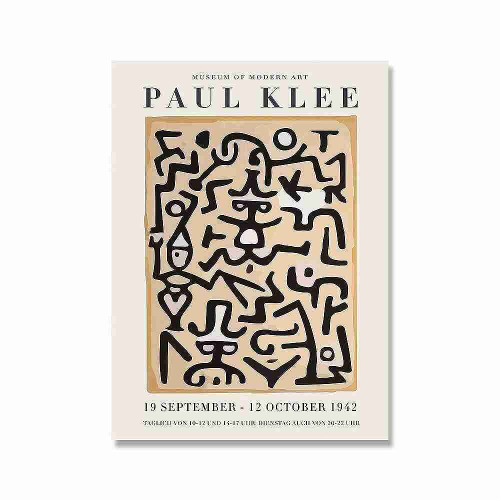 直ぐ飾れるフレーム（額）付きアートアートパネル アートポスター 抽象画シリーズ　パウル・クレー ポスター Paul Klee デザインNO-4