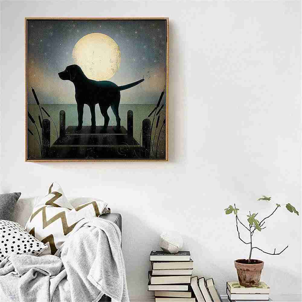 A2 A3 額付き アートフレーム アートパネル 絵画 壁 絵 アートポスター 黒い犬シリーズ デザインNO-7
