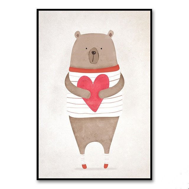 A2 A3 フレーム付 アートパネル アートポスター 北欧 可愛い動物シリーズ タイプ4 ...