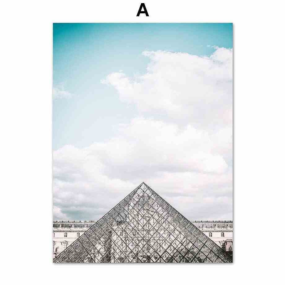 A2 A3 フレーム付 アートパネル アートポスター 世界都市写真シリーズ ルーブル デザインNO-A