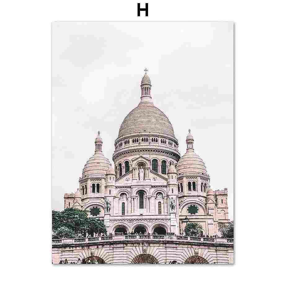 直ぐ飾れるフレーム（額）付きアートアートパネル アートポスター 世界都市写真シリーズ サクレ・クール寺院 デザインNO-H A4 A3 A2