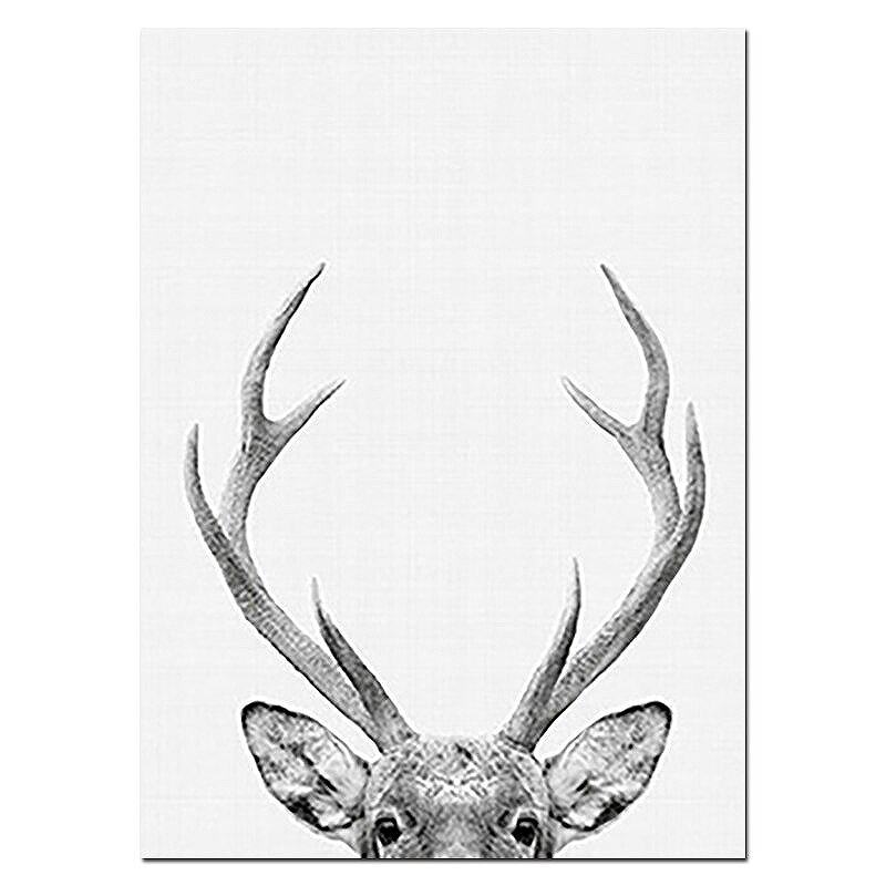 直ぐ飾れるフレーム（額）付きアートアートパネル アートポスター 動物シリーズ 鹿 デザインNO-10