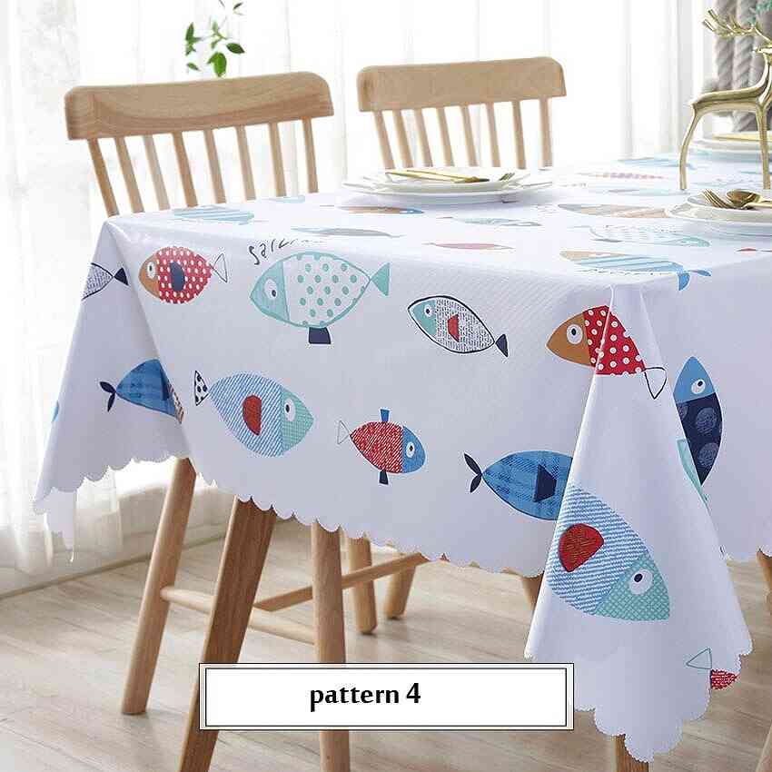 テーブルクロス リネンカバー フィッシュ柄