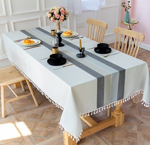 テーブルクロス リネンカバー ストライプ柄