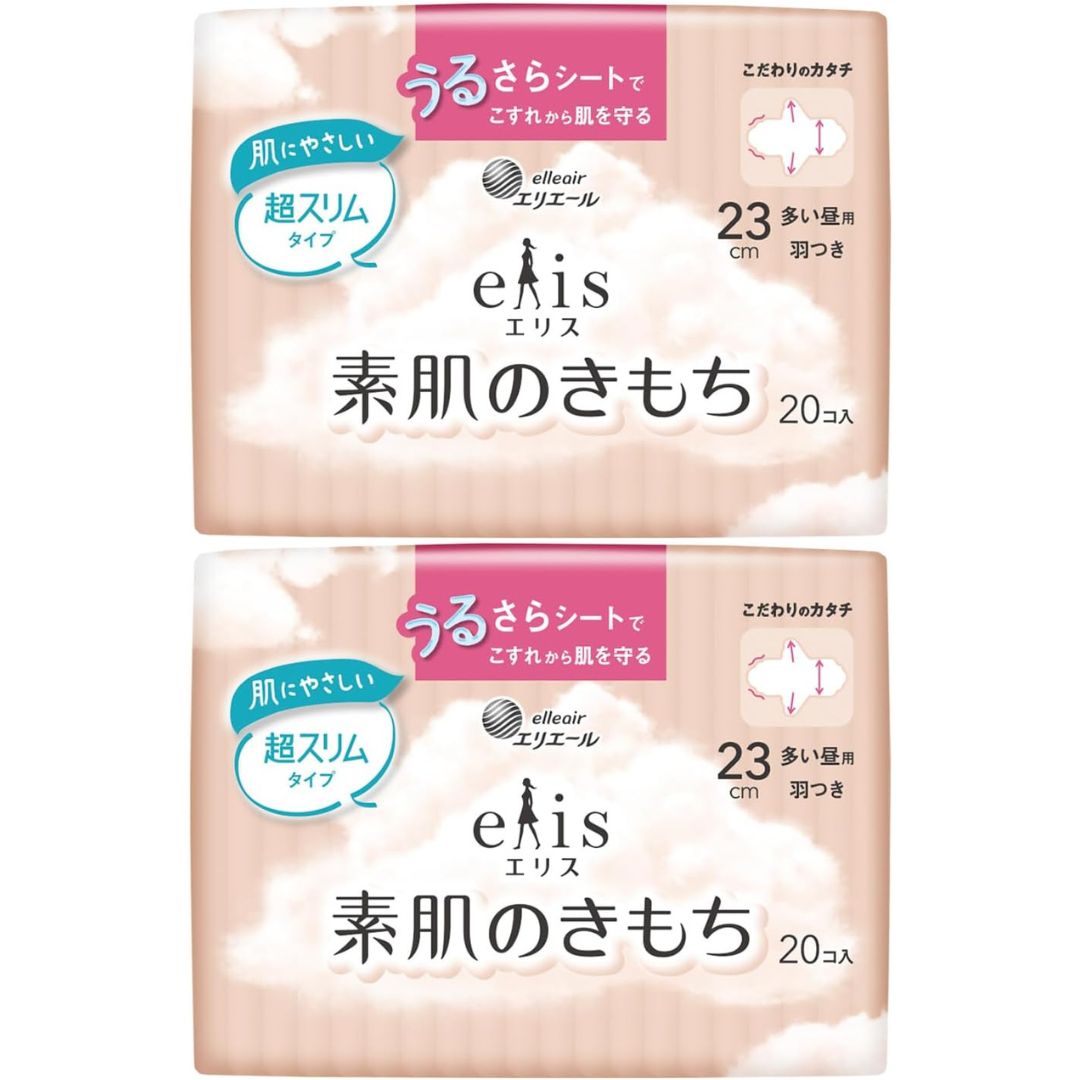 Rakuten - 【2個セット】エリス 素肌のきもち 超スリム 羽つき 23cm（多い昼用）20枚　大阪倉庫