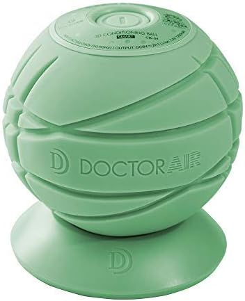 ドクターエア 3Dコンディショニングボールスマート CB-04 グリーン/ストレッチボール 3段階調節の振動 専用アシストカバー付き