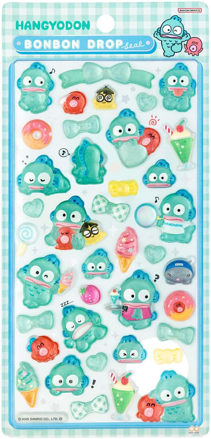 サンスター文具 サンリオキャラクター シール ボンボンドロップシール ハンギョドン S8812128　福岡倉庫のサムネイル