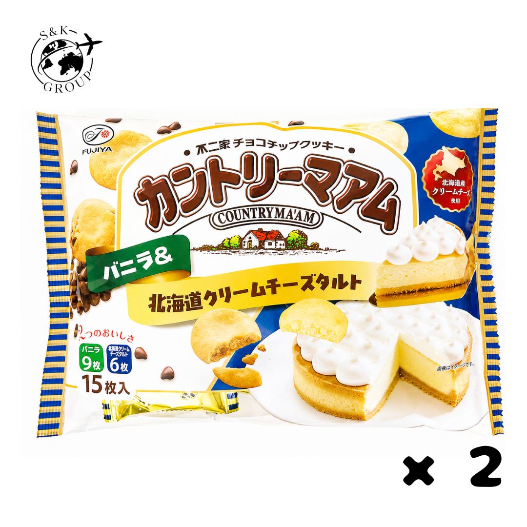 Rakuten - 2袋セット 不二家 カントリーマアム バニラ＆北海道クリームチーズタルト 15枚入 北海道倉庫