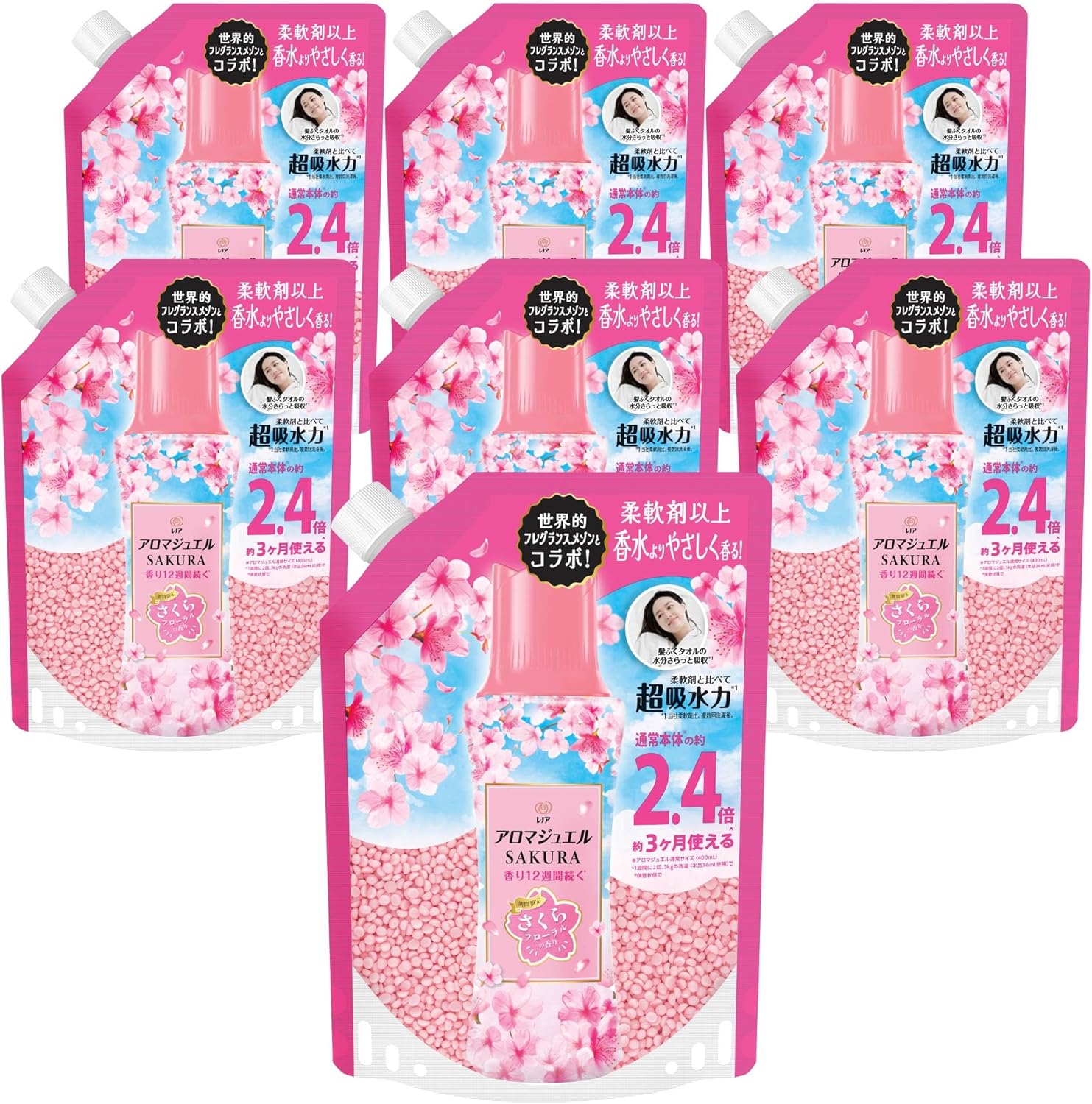 レノア アロマジュエル　さくらフローラルの香り 詰め替え 990mL×7袋 栃木倉庫