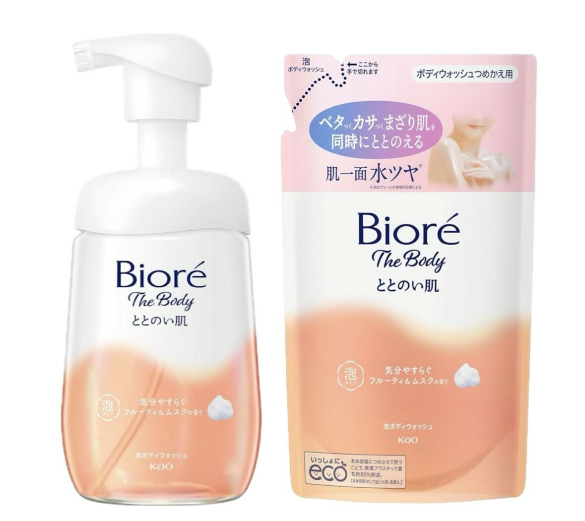 樂天商城 - セット　ビオレ　ザ　ボディウォッシュ　ととのい肌　泡タイプ　フルーティ＆ムスクの香り　本体1本(480ml)×つめかえ1袋(440ml)　セット　神奈川倉庫