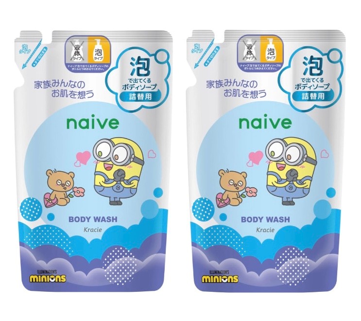 2袋セット　クラシエ　ナイーブ　泡で出てくるボディソープ　ミニオン　つめかえ用　1袋(480ml) 神奈川倉庫