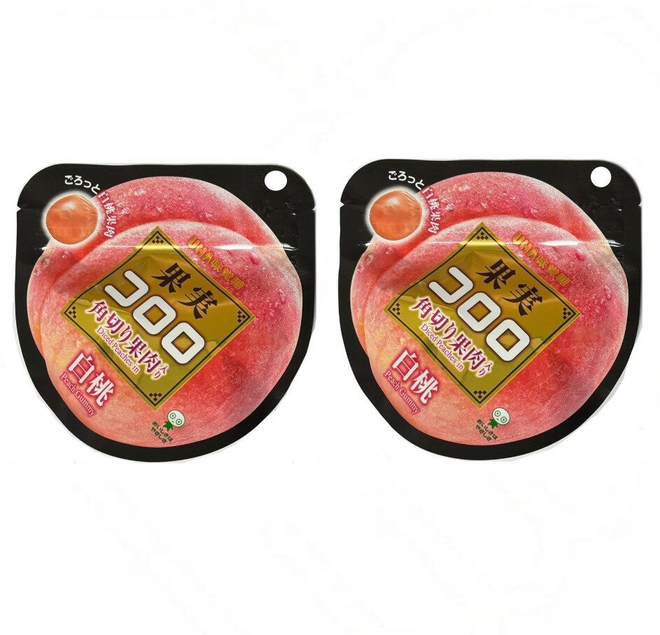 2袋セット　UHA味覚糖　果実コロロ　角切り果肉入り　白桃　神奈川倉庫