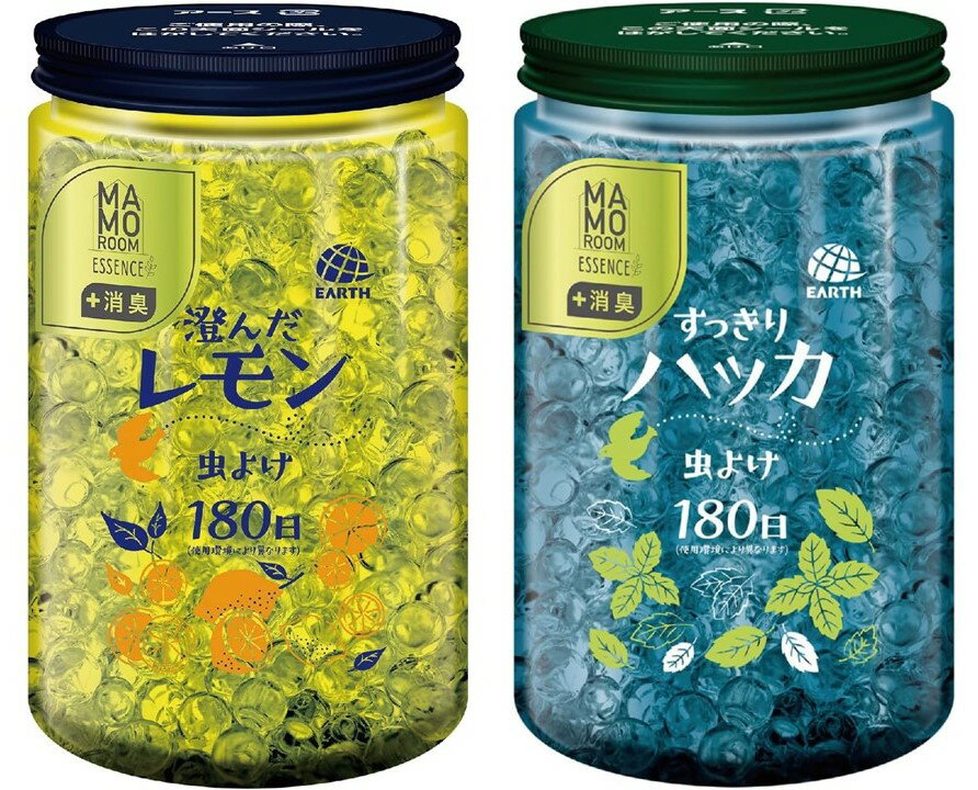アソート2個セット　マモルーム エッセンス 虫よけパール 180日用 すっきりハッカ　澄んだレモン　栃木..