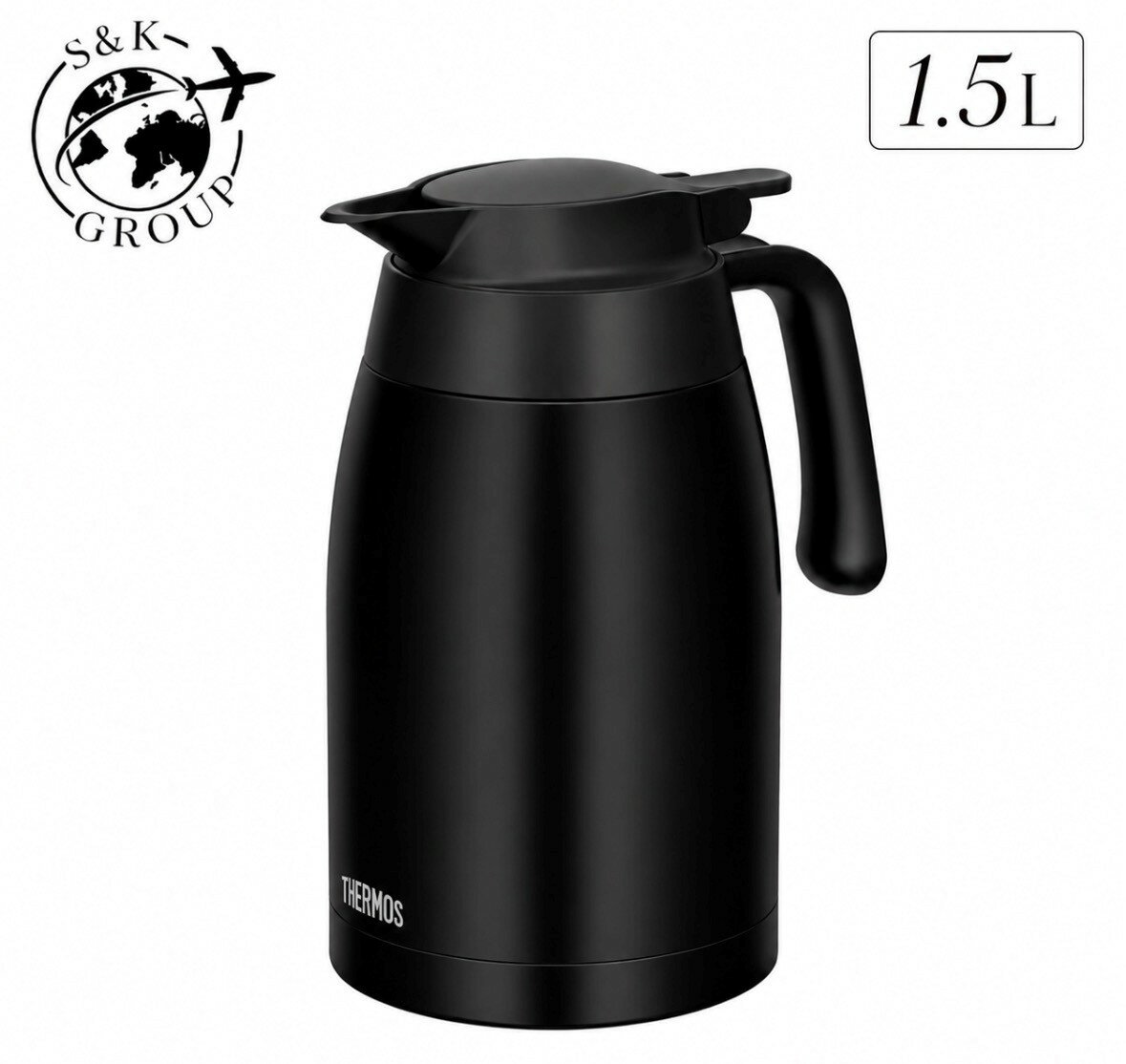 乐天商城 - サーモス ステンレスポット(1.5L) マットブラック 卓上ポット 魔法びん (TTB-1501 MTBK)　大阪倉庫