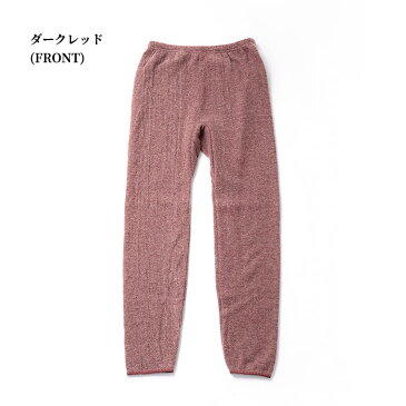 在庫処分 分厚い 起毛 ジャガード パンツ レディース 秋冬 ふんわり ウール混 あったか インナー レギンス 部屋着 裏起毛 ボトムス 暖かい 下着 肌着 婦人 女性 オフホワイト/ダークレッド M/L/LL K5702K-R
