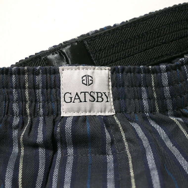 在庫処分 GATSBY ストライプ柄 トランクス メンズ 年間 ブランド 抗菌防臭 前開き 綿100% 肌着 下着 紳士 男性 ボーダー アウトレット 訳あり ギャッツビー 黒/ブラウン M/L/LL R0551U-R