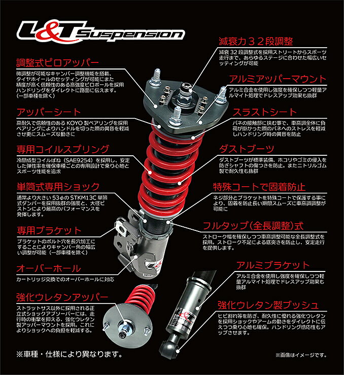 L&TSUSPENSION Mitsubishi 三菱 ミツビシ GTO AWD Z15A Z16A 1991-1999 車高調 減衰力32段調整 フルタップ