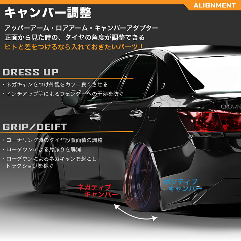 車検OK S14 S15 リア アーム 3点セット ポジ ネガ 調整式 ピロ オフセット アッパーアーム トーコントロールアーム スキッドレーシング skid raicng R33 R34 C34 C35 # 3