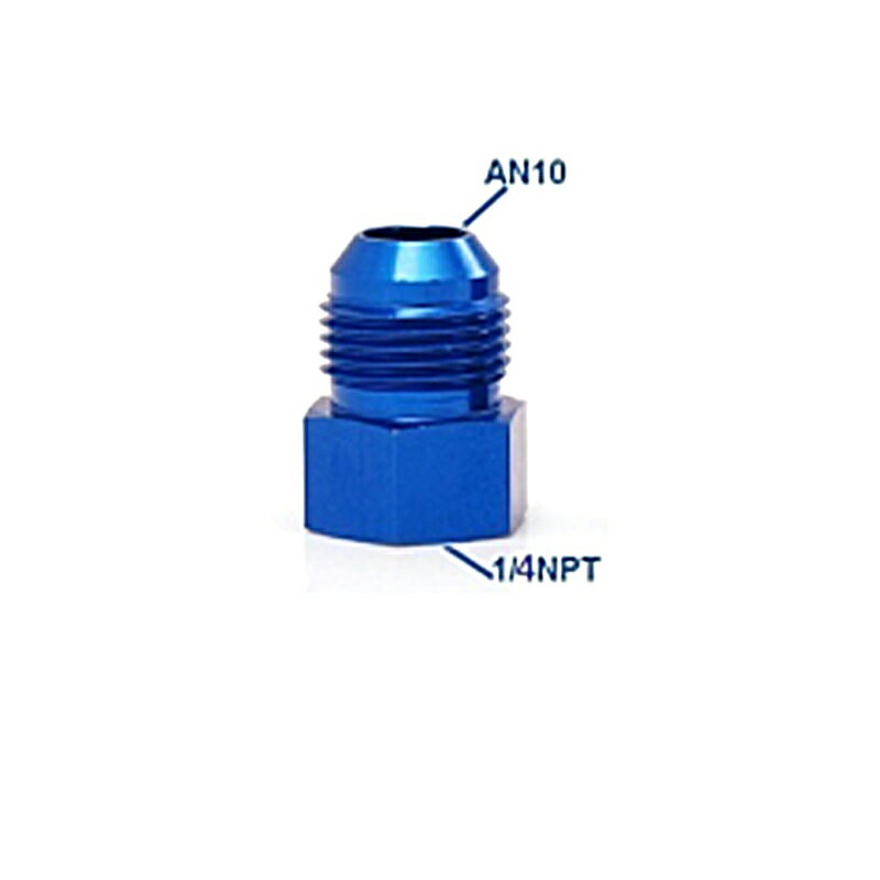 ホースサイズ 変換 アダプター 10AN　オス - 1/4NPT メス ブルー アルマイト 汎用 フィッティング オイルクーラー 水温センサー