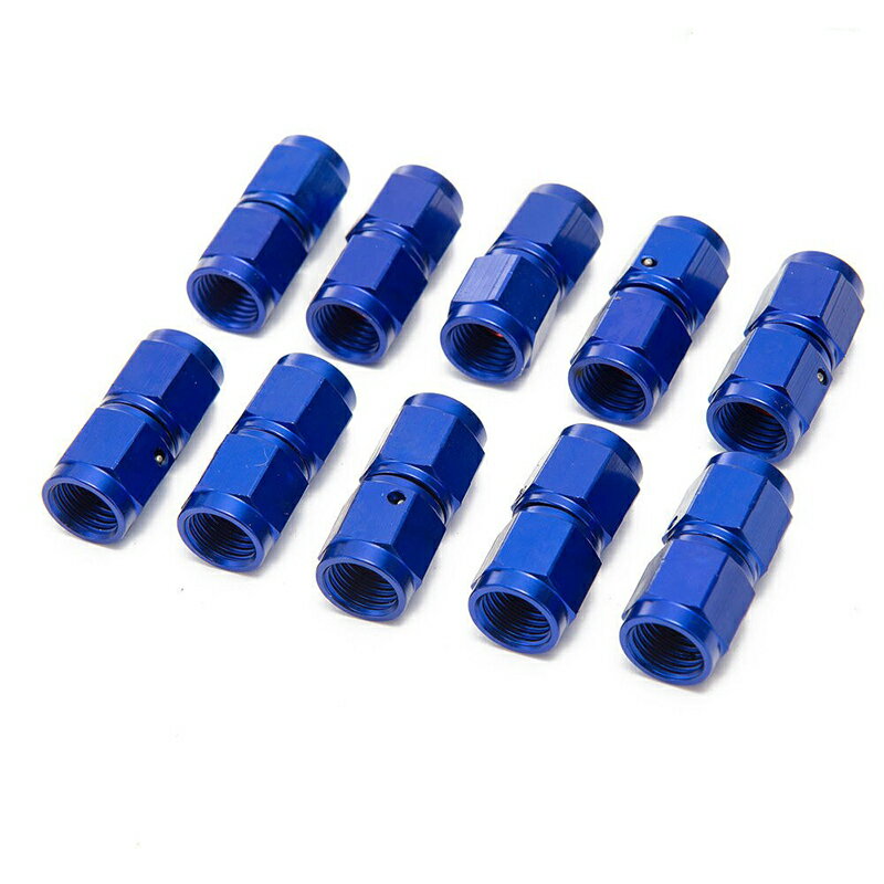 ホース サイズ 変換 中継 アダプター AN4 メス - AN4 メス ブルー アルマイト 汎用 フィッティング オイルクーラー 水温センサー 燃料