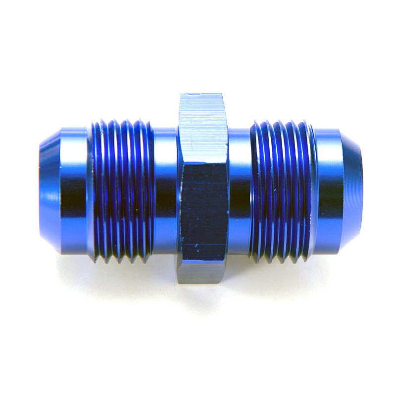 ホース サイズ 変換 中継 アダプター AN8 オス − AN8 オス ブルー アルマイト 汎用 フィッティング オ..