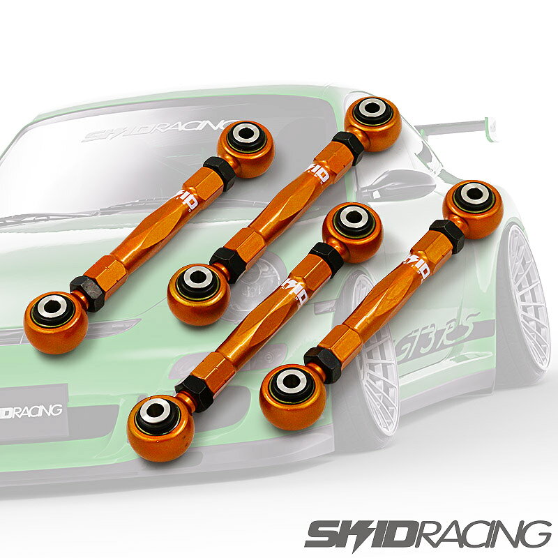 車検OK 911 アッパーアーム キャンバーアーム 調整式 リア ピロ 996 997 porsche skid racing スキッドレーシング #