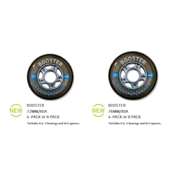 K2 ケーツー インラインスケート ウィール Inline Skate Wheels BOOSTER 80a 4-pack