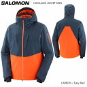 23-24 SALOMON サロモン HIGHLAND JACKET M CARBON/Fiery Red+EDGE PANT M CARBON
