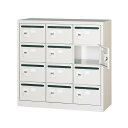 オフィス・店舗向け メールボックス 3列4段 ダイヤル錠 ホワイト COM-MVK-12P COM-MVK-12P
