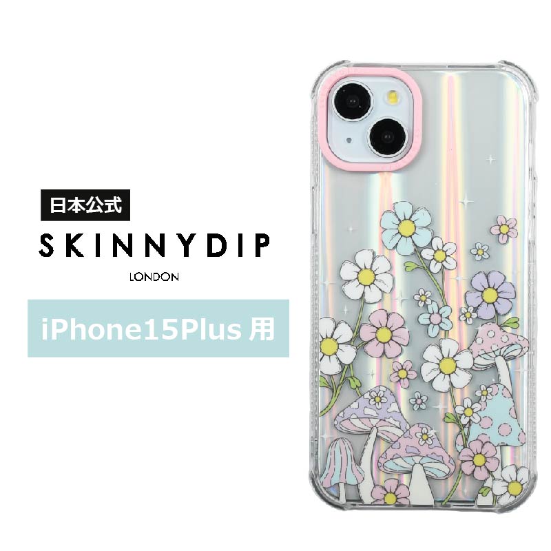 SKINNYDIP iPhone15Plus用 ケース マッシュルーム 耐衝撃性