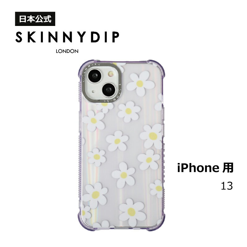 SKINNYDIP iPhone用 ケース ホロライラックデイジー HLデイジー iPhone13 アイフォンケース 耐衝撃性ケース