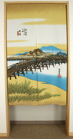 【和風のれん】浮世絵のれん　東海道53次　岡崎のれん　Noren　Japanese curtain　Japanese tapestry　Shop curtain　和風　UKIYOE　インテリア　北斎　日本製 新横綱土俵入り　のれん