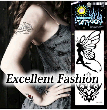 【00004・天使＆十字架】フェイク タトゥーシール[temporary tattoos] 【RCP】刺青　入れ墨　シール　仮装　クラブ　ハロウィン　イベント　ワンポイント　腕　フラワー　エンジェル