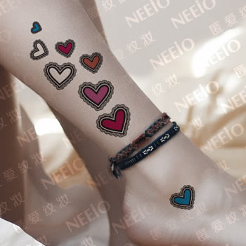 【可愛い色付きハート】フェイク タトゥーシール temporary tattoos 【RCP】刺青 入れ墨 シール 仮装 クラブ ハロウィン イベント ワンポイント アイコン