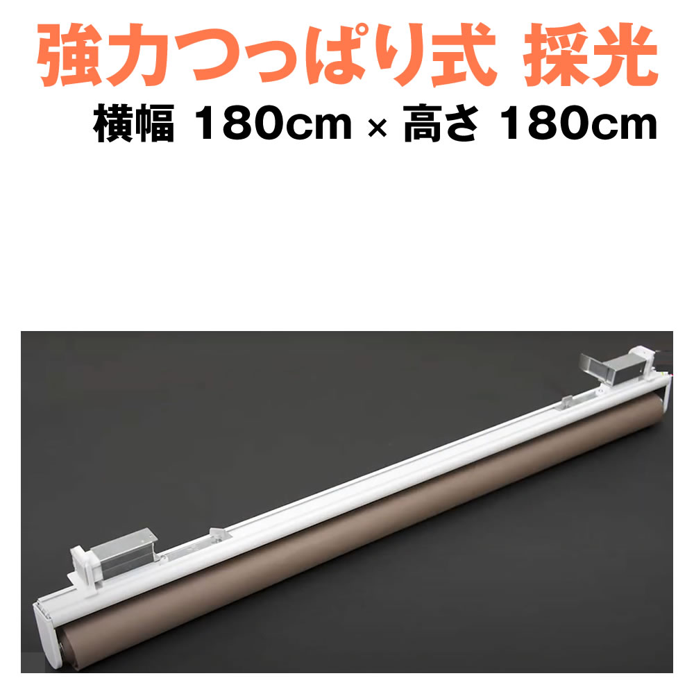 Rakuten - （採光）強力つっぱりロールスクリーン 規格品 横幅180cm×高さ180cm 突っ張り式 ロールカーテン